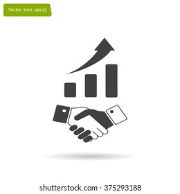 Business growth concept. Handshake with graph stock.