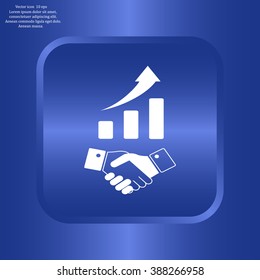 Business growth concept. Handshake with graph stock.