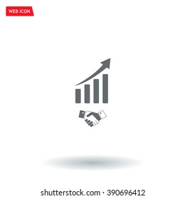 Business growth concept. Handshake with graph stock.