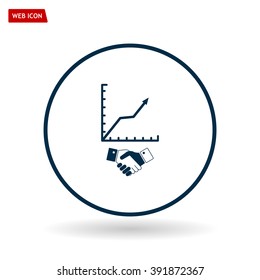Business growth concept. Handshake with graph stock.