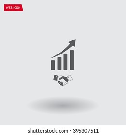 Business growth concept. Handshake with graph stock.