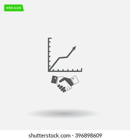 Business growth concept. Handshake with graph stock.