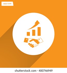 Business growth concept. Handshake with graph stock.