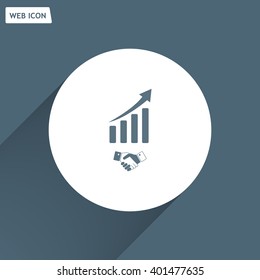 Business growth concept. Handshake with graph stock.