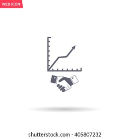 Business growth concept. Handshake with graph stock.