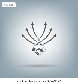 Business growth concept. Handshake with graph stock.