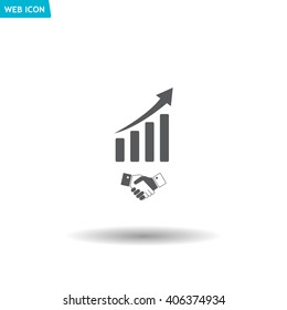 Business growth concept. Handshake with graph stock.