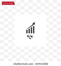 Business growth concept. Handshake with graph stock.