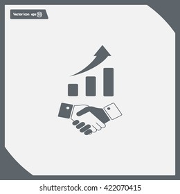 Business growth concept. Handshake with graph stock.