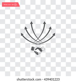 Business growth concept. Handshake with graph stock.