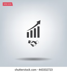 Business growth concept. Handshake with graph stock.