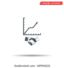 Business growth concept. Handshake with graph stock.