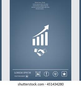 Business growth concept. Handshake with graph stock.