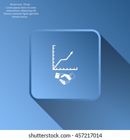 Business growth concept. Handshake with graph stock.