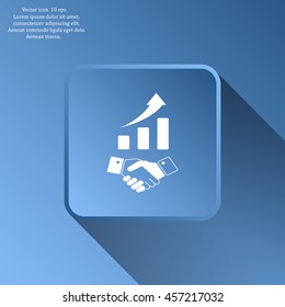 Business growth concept. Handshake with graph stock.