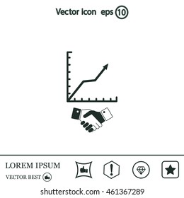 Business growth concept. Handshake with graph stock.