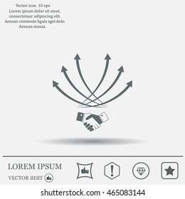Business growth concept. Handshake with graph stock.
