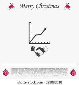 Business growth concept. Handshake with graph stock.