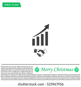 Business growth concept. Handshake with graph stock.