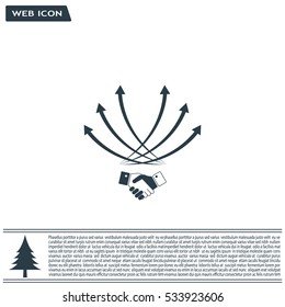 Business growth concept. Handshake with graph stock.