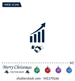 Business growth concept. Handshake with graph stock.