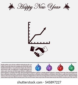 Business growth concept. Handshake with graph stock.