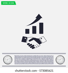 Business growth concept. Handshake with graph stock.