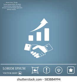 Business growth concept. Handshake with graph stock.