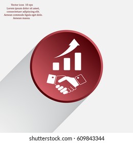 Business growth concept. Handshake with graph stock.