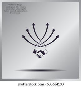 Business growth concept. Handshake with graph stock.