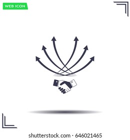 Business growth concept. Handshake with graph stock.