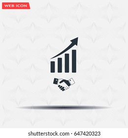 Business growth concept. Handshake with graph stock.