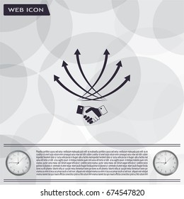 Business growth concept. Handshake with graph stock.