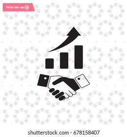 Business growth concept. Handshake with graph stock.