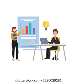 Business growth concept with startup rocket launch vector illustration
