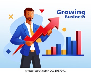 business growth consultant business concept with arrow symbol