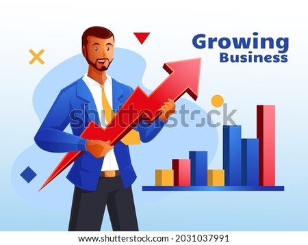 business growth consultant business concept with arrow symbol