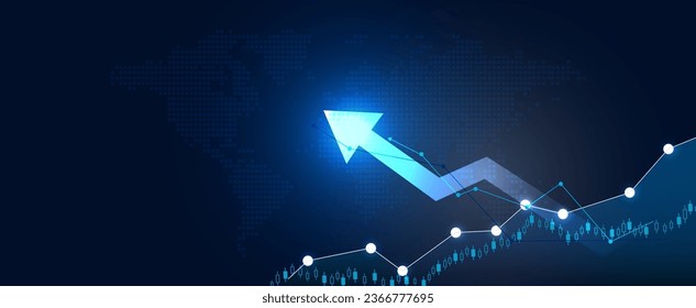 El crecimiento de la moneda y la economía de inversión. Gráfico de desarrollo beneficio e inversión. Ilustración vectorial.