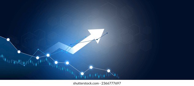 Geschäftswachstum Währung Stock-und Investitionswirtschaft. Entwicklung zeigt Gewinn und Investitionen. Vektorgrafik.