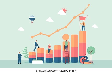 Business growth , business development motif vector banner  illustration