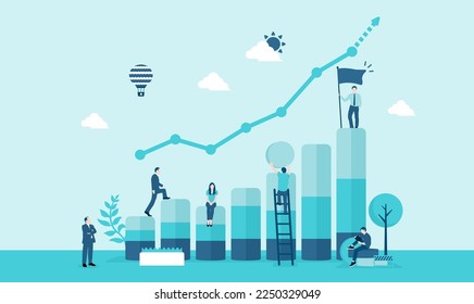 Business growth , business development motif vector banner  illustration