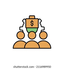 Business growth development team icon