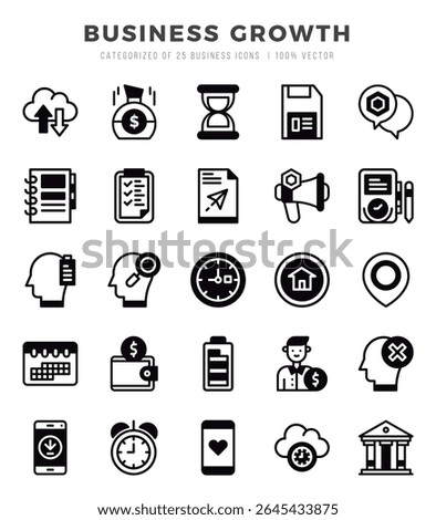 Business Growth elements. Lineal Filled web icon set. Simple vector illustration.