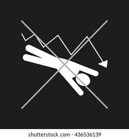 business growth in the fall, vector icon