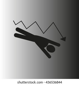 business growth in the fall, vector icon