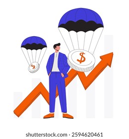 Business Growth and Financial Success Concept. Investment, Profit, and Economic Strategy Illustration