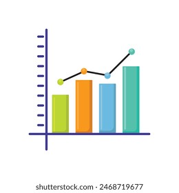 Business growth flat icon, finance diagram, financial vector image, flat design interface infographic element for app ui ux web, Solid icon collection.
