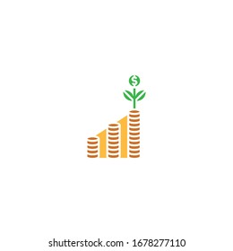 Business growth flat icon vector