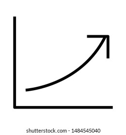 Business growth flat vector line icon