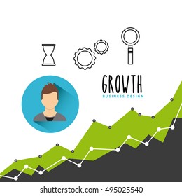 Business growth funds flat icons vector illustration design